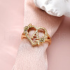 Heart with Flower Hollow Out Brass Finger Rings FS-WG99C3E-01-1
