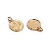 Brass Micro Pave Clear Cubic Zirconia Charms ZIRC-L091-041G-2