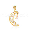 Brass Micro Pave Clear Cubic Zirconia Pendants ZIRC-OY001-13G-1