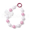 Acrylic Bowknot & Glass Round Beads Pendant Decorations HJEW-JM03324-01-2