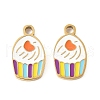 304 Stainless Steel Enamel Charms STAS-R168-01C-G-1