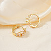 Brass Clear Cubic Zirconia Flat Round Hoop Earrings PR2276-1-1