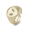 Brass with Cubic Zirconia Adjustable Rings RJEW-K257-74G-1