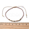 2mm Faceted Natural Rhodonite Beaded Braided Adjustable Bracelets for Women PF2854-3-4