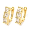 Rack Plating Brass Micro Pave Cubic Zirconia Hoop Earring Findings EJEW-C102-22G-2