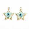 Brass Enamel Pendants KK-T070-75A-1