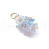12Pcs Flower Transparent Acrylic Pendants PALLOY-JF03894-4