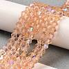 Transparent Electroplate Glass Beads Strands GLAA-F029-2mm-D15-4