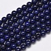 Dyed Natural Lapis Lazuli Round Beads Strands G-M169-6mm-05-1