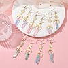 Moon & Star & Sun Brass Asymmetrical Earrings EJEW-JE05459-2