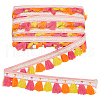 10M Ethnic Style Polyester Tassel Lace Ribbon OCOR-WH0078-274B-1