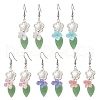 Flower 304 Stainless Steel Handmade Lampwork Dangle Earrings EJEW-JE06430-2