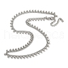 Non-Tarnish 304 Stainless Steel Round Ball Charms Link Chain Necklaces NJEW-G119-01P-1