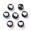 UV Plating Rainbow Iridescent Acrylic Beads OACR-F004-09A-2
