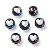 UV Plating Rainbow Iridescent Acrylic Beads OACR-F004-09A-2