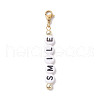 5Pcs 5 Styles Letter Opaque Acrylic Pendant Decorations HJEW-JM01993-4