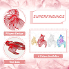 SUPERFINDINGS 24Pcs 4 Colors 201 Stainless Steel Filigree Pendants STAS-FH0002-09-4