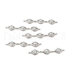 Brass Micro Pave Clear Cubic Zirconia Connector Charms KK-E068-VB395-1-1