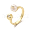 Rack Plating Brass Micro Pave Cubic Zirconia Cuff Rings RJEW-C054-02G-1