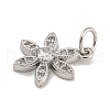 Rack Plating Brass Micro Pave Clear Cubic Zirconia Charms KK-U030-19P-2