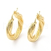 Twist Ring Brass Hoop Earrings for Women EJEW-M026-09G-1