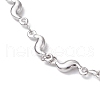 304 Stainless Steel Wave Link Chain Anklets AJEW-AN00641-02-3