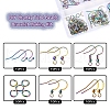 50Pcs 5 Style Ion Plating(IP) Rainbow Color 304 Stainless Steel French & Flat Earring Hooks STAS-YW0001-25-2