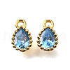 Brass Pave Cubic Zirconia Pendants KK-V011-21G-B-1
