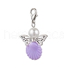 Angel Glass Pearl & ABS Plastic Beads Pendant Decorations HJEW-JM03022-3