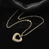 Brass Micro Pave Cubic Zirconia Pendant Necklaces for Women NJEW-U020-01G-02-2