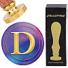 Brass Wax Seal Stamp with Wood Handle AJEW-WH0412-0299-1