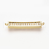 Brass Micro Pave Cubic Zirconia Links ZIRC-T004-66G-3