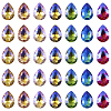 70Pcs 7 Colors Pointed Back Glass Rhinestone Cabochons RGLA-TA0001-06-3