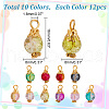 120Pcs Glass Pendant PALLOY-HY00005-2
