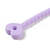 Heart Shape Silicone Cable Zip Ties AJEW-C034-02D-2