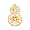Rack Plating Brass Micro Pave Cubic Zirconia Pendants KK-N255-04B-G-RS-1
