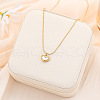 Heart Stainless Steel & Natural Shell Pendant Necklaces & Stud Earrings & Charm Bracelets Sets for Women WG52748-01-2