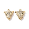 Brass Micro Pave Clear Cubic Zirconia Connector Charms KK-I702-08G-2