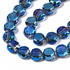 Electroplate Transparent Glass Beads Strands EGLA-Q125-001-4