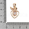 Brass Micro Pave Cubic Zirconia Pendants KK-E795-27KCG-01-4