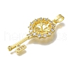 Rack Plating Brass Micro Pave Clear Cubic Zirconia Pendant Settings KK-H485-04G-2