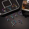 20Pcs 10 Styles Rainbow Color PVD Vacuum Plating Alloy Keychain Clasps JX114A-4