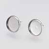 Non-Tarnish 202 Stainless Steel Stud Earring Settings X-STAS-I088-E-02P-1
