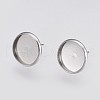 202 Stainless Steel Stud Earring Settings X-STAS-I088-E-02P-1