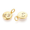 Brass Micro Pave Cubic Zirconia Charms KK-N257-67G-2