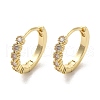 Rack Plating Brass Micro Pave Cubic Zirconia Huggie Hoop Earrings EJEW-A031-03G-1