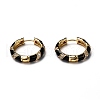 Brass Micro Pave Clear Cubic Zirconia Huggie Hoop Earrings EJEW-H121-22G-2