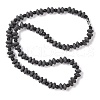 Rondelle & Round Natural Lava Rock Beaded Necklaces NJEW-Q341-10-1