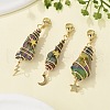 Wire Wrapped Nuggets Electroplated Natural Quartz Crystal Pendant Decorations HJEW-JM03127-07-1