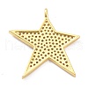 Brass Micro Pave Clear Cubic Zirconia Pendants ZIRC-P085-29G-2